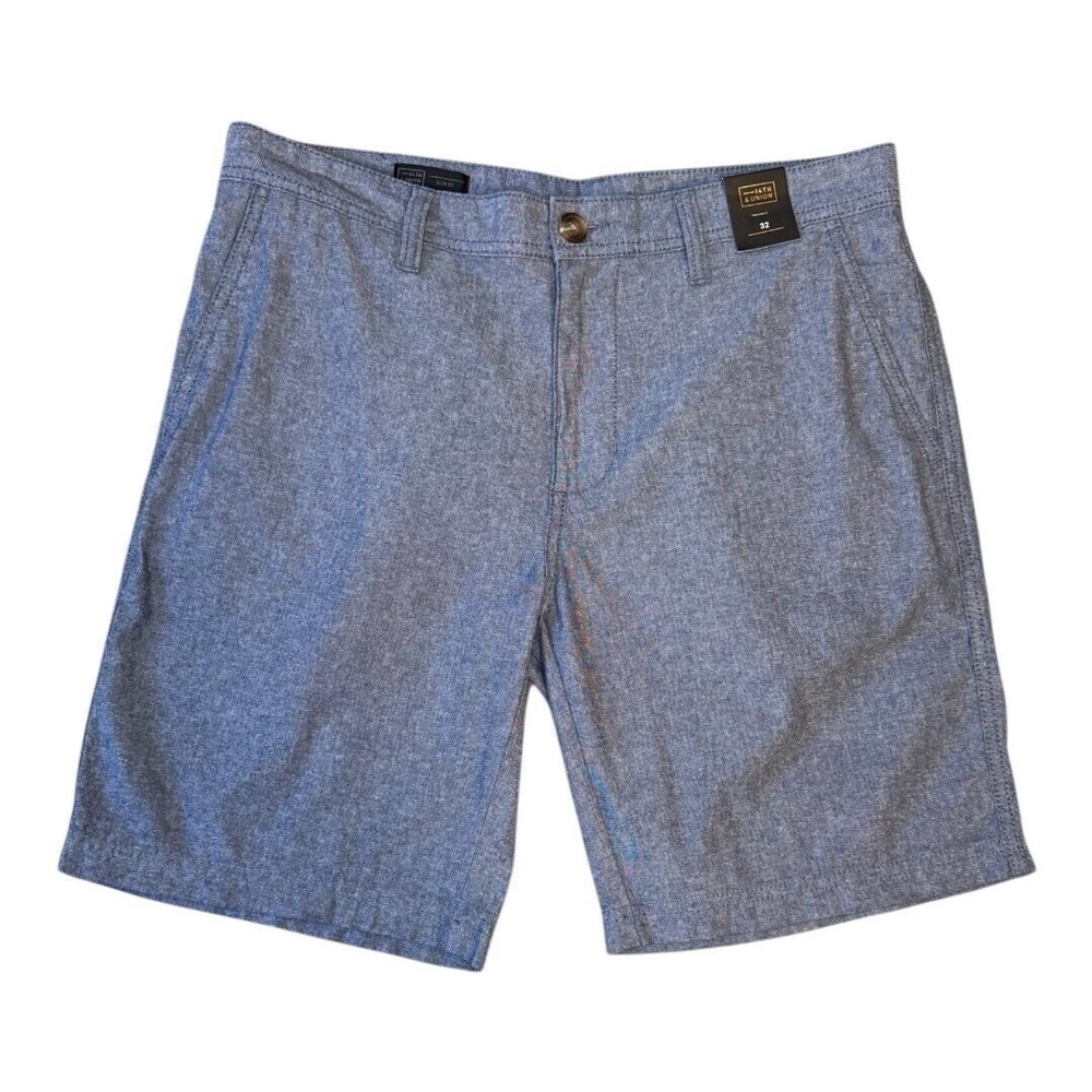 14th & Union Slim Fit Shorts Casual Everyday Blue Cotton Blend Size 30 NWT‎